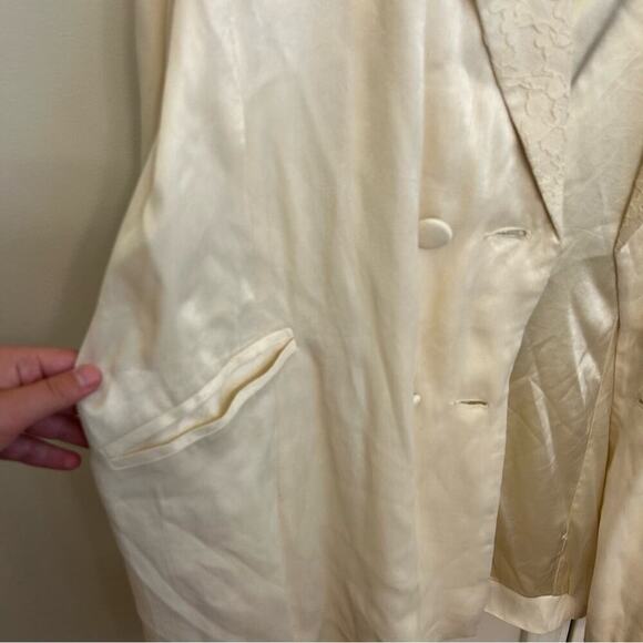 Brenda Knight Free People Cream Lace Blazer XL NWT Double-Breasted - Picture 13 of 14